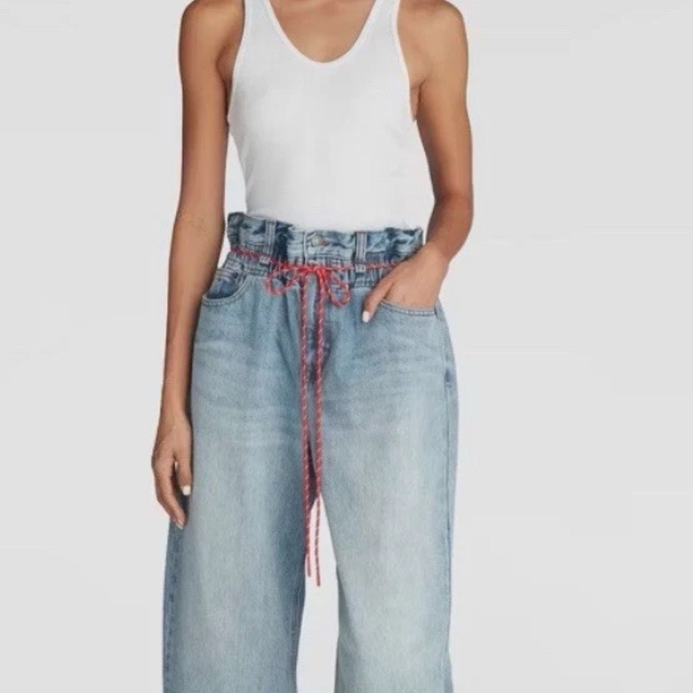 KBB by KAHLANA Women's Barrel Leg 'The Paper Bag Jean' - Light